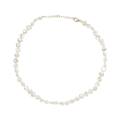 Shop Olivia & Pearl Mini Keshi Pearl Necklace In Mkpn/14k