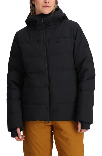 Shop Outdoor Research Snowcrew Down Jacket In Black