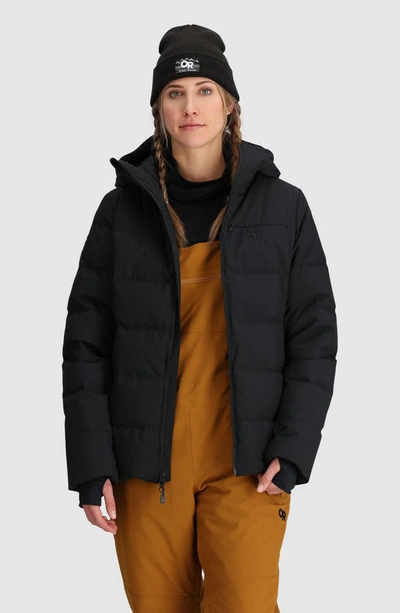 Shop Outdoor Research Snowcrew Down Jacket In Black