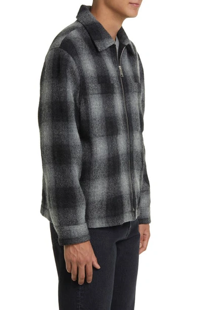 Shop Frame Shadow Check Wool Jacket In Grey