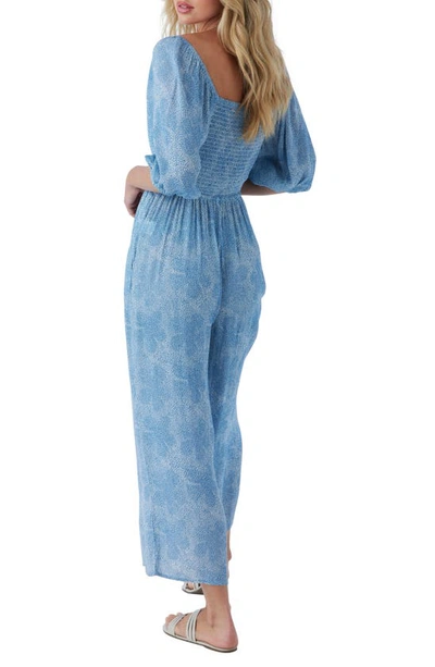 Shop O'neill Cecilia Dot Print Wide Leg Jumpsuit In Infinity