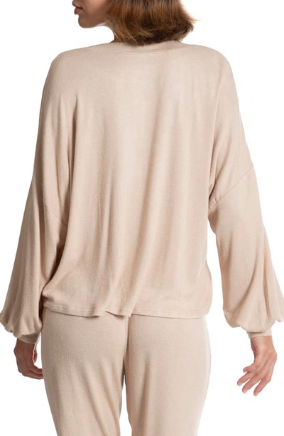 Shop Midnight Bakery Hacci Knit Pajama Top In Cream Heather