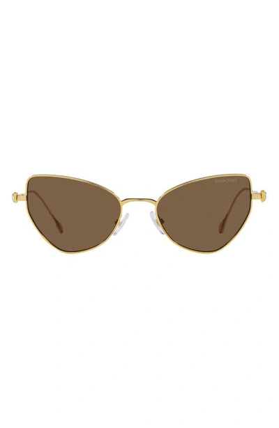 Shop Swarovski 56mm Irregular Sunglasses In Gold