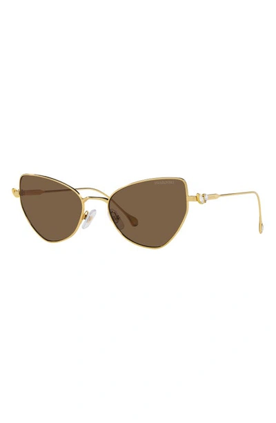 Shop Swarovski 56mm Irregular Sunglasses In Gold