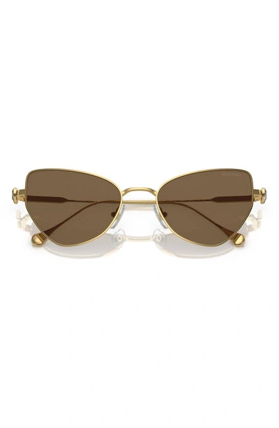 Shop Swarovski 56mm Irregular Sunglasses In Gold