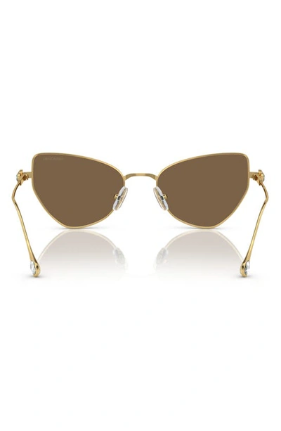 Swarovski 56mm Irregular Sunglasses In Gold
