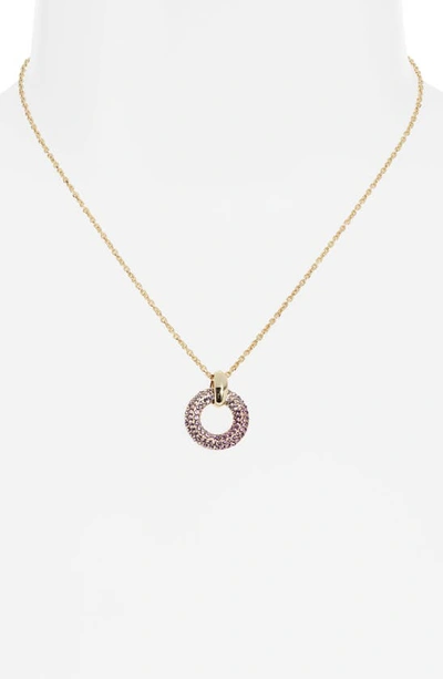 Shop Kendra Scott Mikki Pavé Pendant Necklace In Gold Purple Mauve