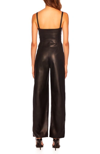 Shop Susana Monaco Sleeveless Faux Leather Jumpsuit In Black