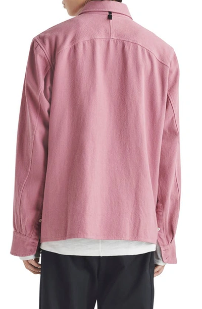 Shop Rag & Bone Austin Oversize Heavy Twill Button-up Shirt In Deep Pink