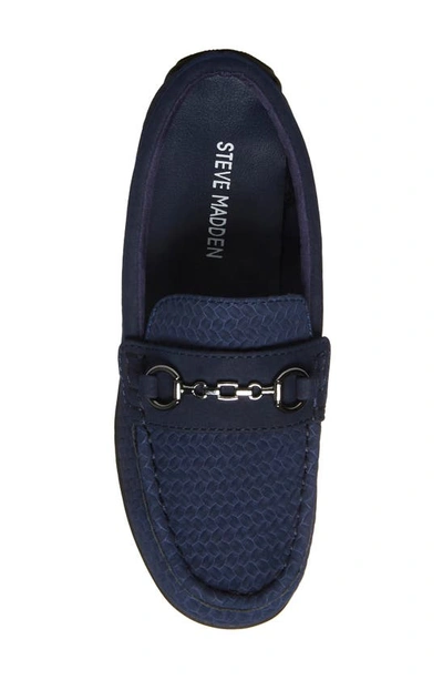 Shop Steve Madden Kids' Bjustinn Loafer In Navy