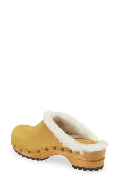 Sanita Hese Genuine Shealing Lined Clog In Yellow