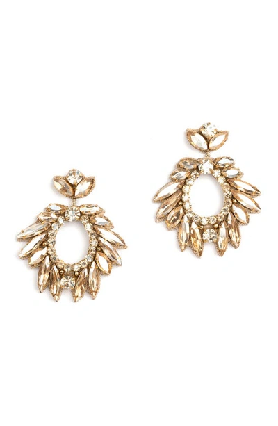 Shop Deepa Gurnani Zienna Crystal Drop Earrings In Gold