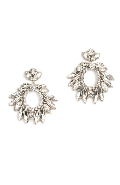 Shop Deepa Gurnani Zienna Crystal Drop Earrings In Silver