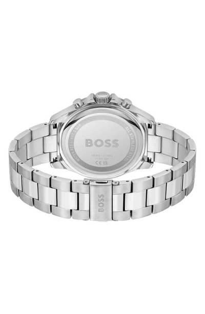 Shop Hugo Boss Troper Chronograph Bracelet Watch, 45mm In Black