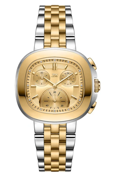 Jbw Coast Lab-created Diamond Bracelet Chronograph Watch, 38mm In Two-tone