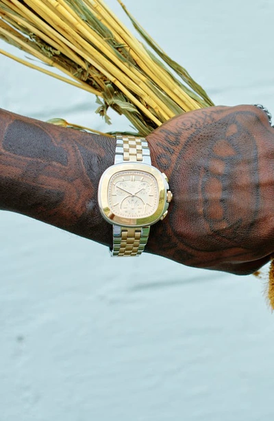 Jbw Coast Lab-created Diamond Bracelet Chronograph Watch, 38mm In Two-tone