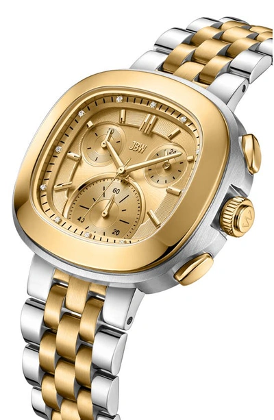Jbw Coast Lab-created Diamond Bracelet Chronograph Watch, 38mm In Two-tone
