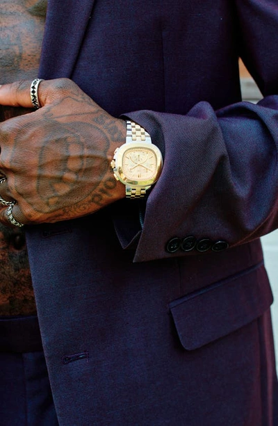 Jbw Coast Lab-created Diamond Bracelet Chronograph Watch, 38mm In Two-tone