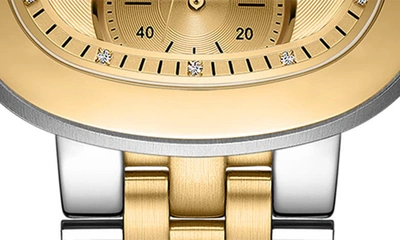 Jbw Coast Lab-created Diamond Bracelet Chronograph Watch, 38mm In Two-tone