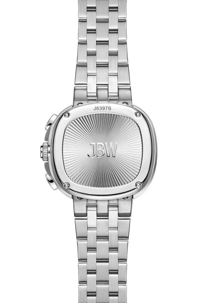 Jbw Coast Lab-created Diamond Bracelet Chronograph Watch, 38mm In Stainless Steel