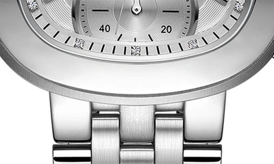 Jbw Coast Lab-created Diamond Bracelet Chronograph Watch, 38mm In Stainless Steel