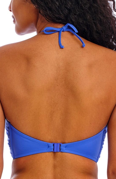 Freya Jewel Cove Bandeau Bikini Top In Plain Azure
