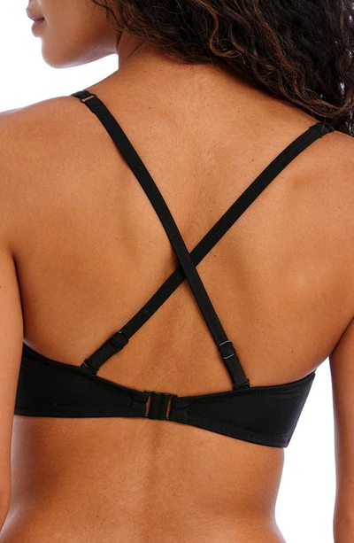 Shop Freya Jewel Cove Concealed Underwire Bikini Top In Plain Black