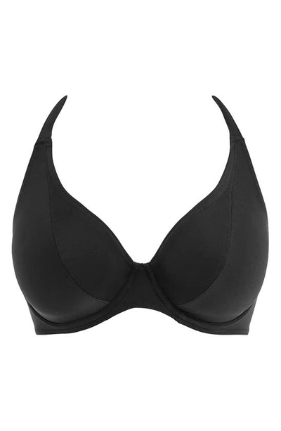 Freya Jewel Cove Halter Bikini Top In Plain Black