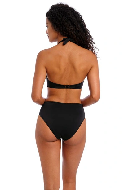 Freya Jewel Cove Halter Bikini Top In Plain Black