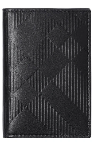 Shop Burberry Bateman Check Embossed Leather Bifold Wallet In Black