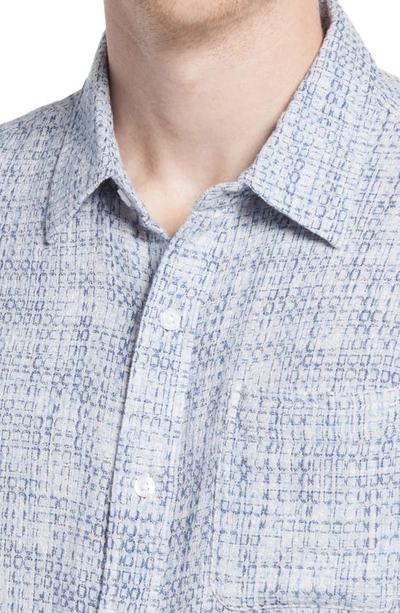 Shop The Normal Brand Freshwater Short Sleeve Button-up Shirt In Blue Multi