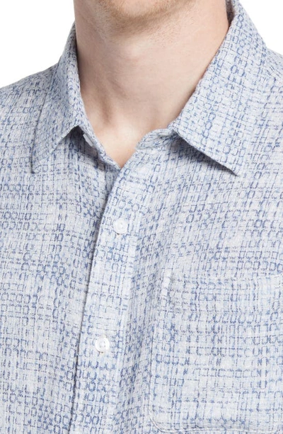 The Normal Brand Freshwater Short Sleeve Button-up Shirt In Blue Multi