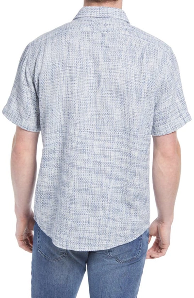 Shop The Normal Brand Freshwater Short Sleeve Button-up Shirt In Blue Multi