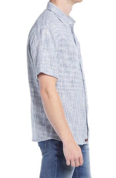 Shop The Normal Brand Freshwater Short Sleeve Button-up Shirt In Blue Multi