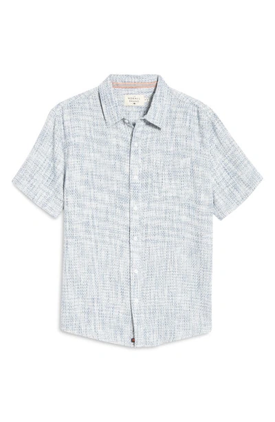 Shop The Normal Brand Freshwater Short Sleeve Button-up Shirt In Blue Multi