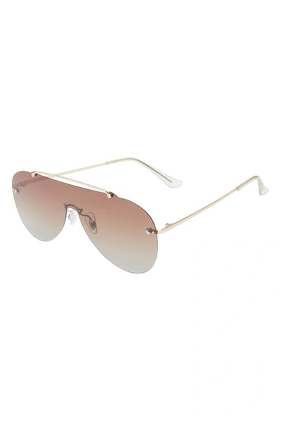 Shop Bp. Rimless Aviator Sunglasses In Brown