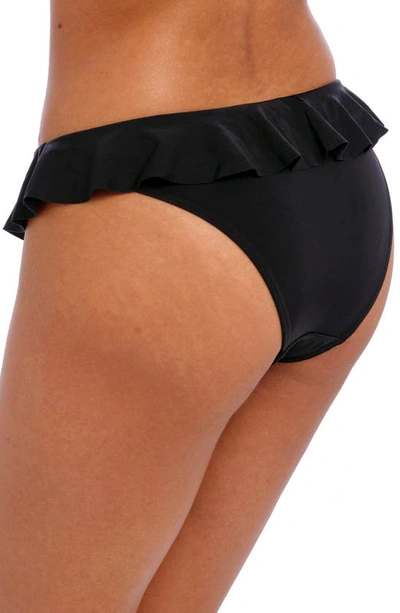 Freya Jewel Cove Italini Frill Bikini Bottoms In Plain Black
