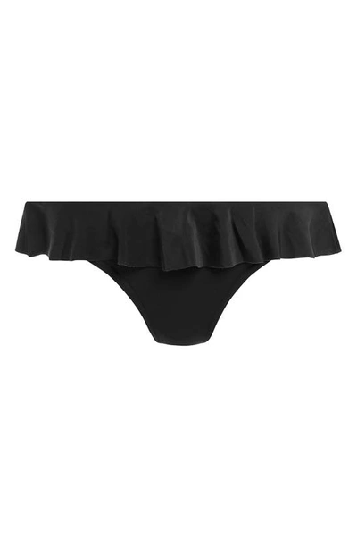 Freya Jewel Cove Italini Frill Bikini Bottoms In Plain Black