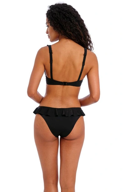 Freya Jewel Cove Italini Frill Bikini Bottoms In Plain Black