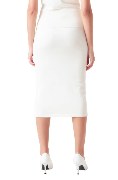 Endless Rose Midi Pencil Skirt In Ivory