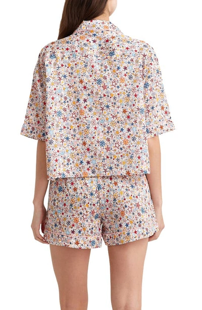 Papinelle Holiday Stars Cotton Sateen Short Pajamas In White