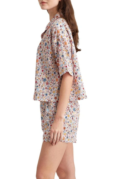 Papinelle Holiday Stars Cotton Sateen Short Pajamas In White