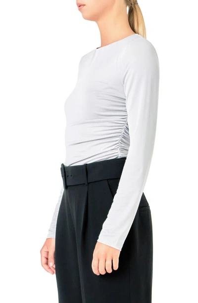 Endless Rose Ruched Top In Silver Taupe