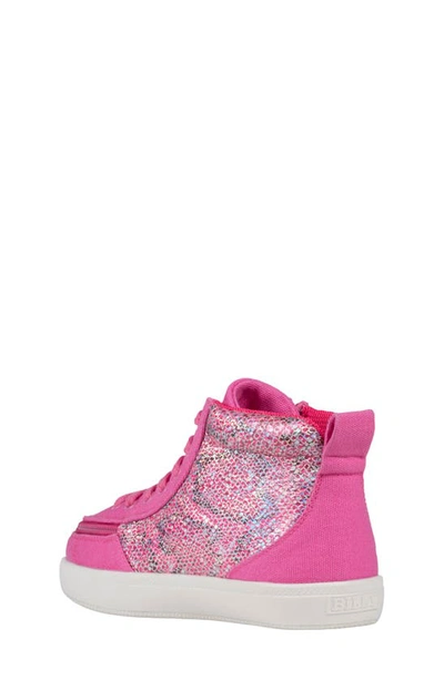Billy Footwear Kids' Classic Dr High Ii Sneaker In Fuchsia Snake