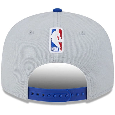 Shop New Era Gray/blue New York Knicks Tip-off Two-tone 9fifty Snapback Hat