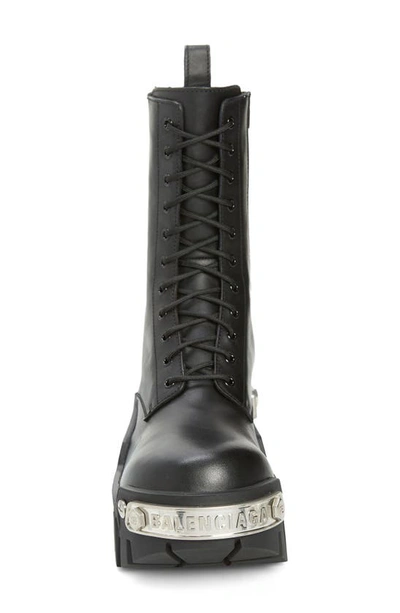 Shop Balenciaga Bulldozer Lace-up Boot In Black/ Silver