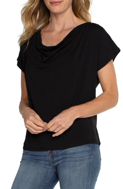Shop Liverpool Los Angeles Cowl Neck T-shirt In Black