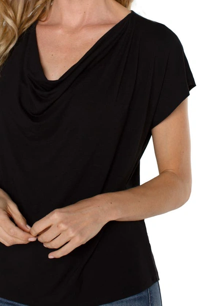 Shop Liverpool Los Angeles Cowl Neck T-shirt In Black