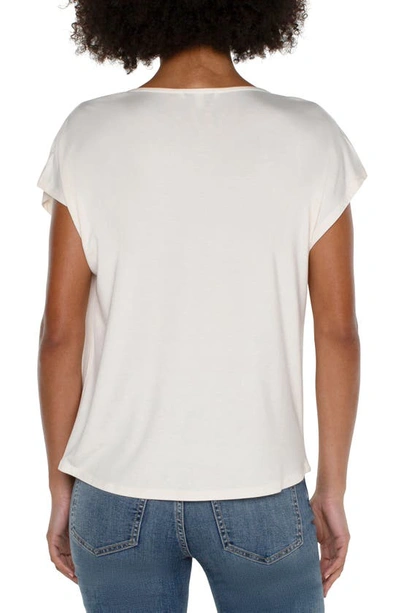 Shop Liverpool Los Angeles Cowl Neck T-shirt In French Cream