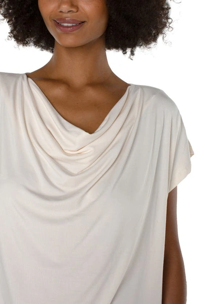 Shop Liverpool Los Angeles Cowl Neck T-shirt In French Cream
